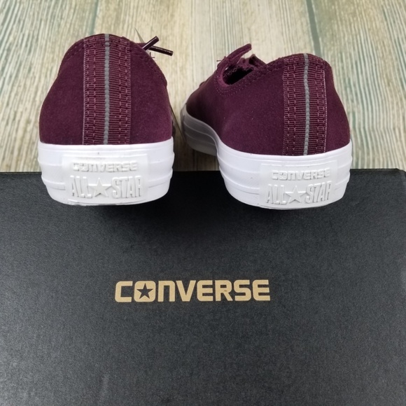 New CONVERSE red plush suede OX lace up sneakers - Picture 7 of 8